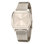 Liebeskind Berlin Armbanduhr mit roségoldenem Zifferblatt, eckigem Gehäuse sowie strukturiertem Meshband in der Farbe frozen rosé Produktbild