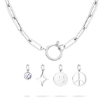 Tamaris Halskette mit Gliederkette mit verschiedenen Glücksanhängern in der Farbe silber; Zusatzbild