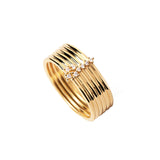 PDPaola Ring im Layering-Style mit kleinen Steinchen, in der Farbe gold; Größe 52, Zusatzbild