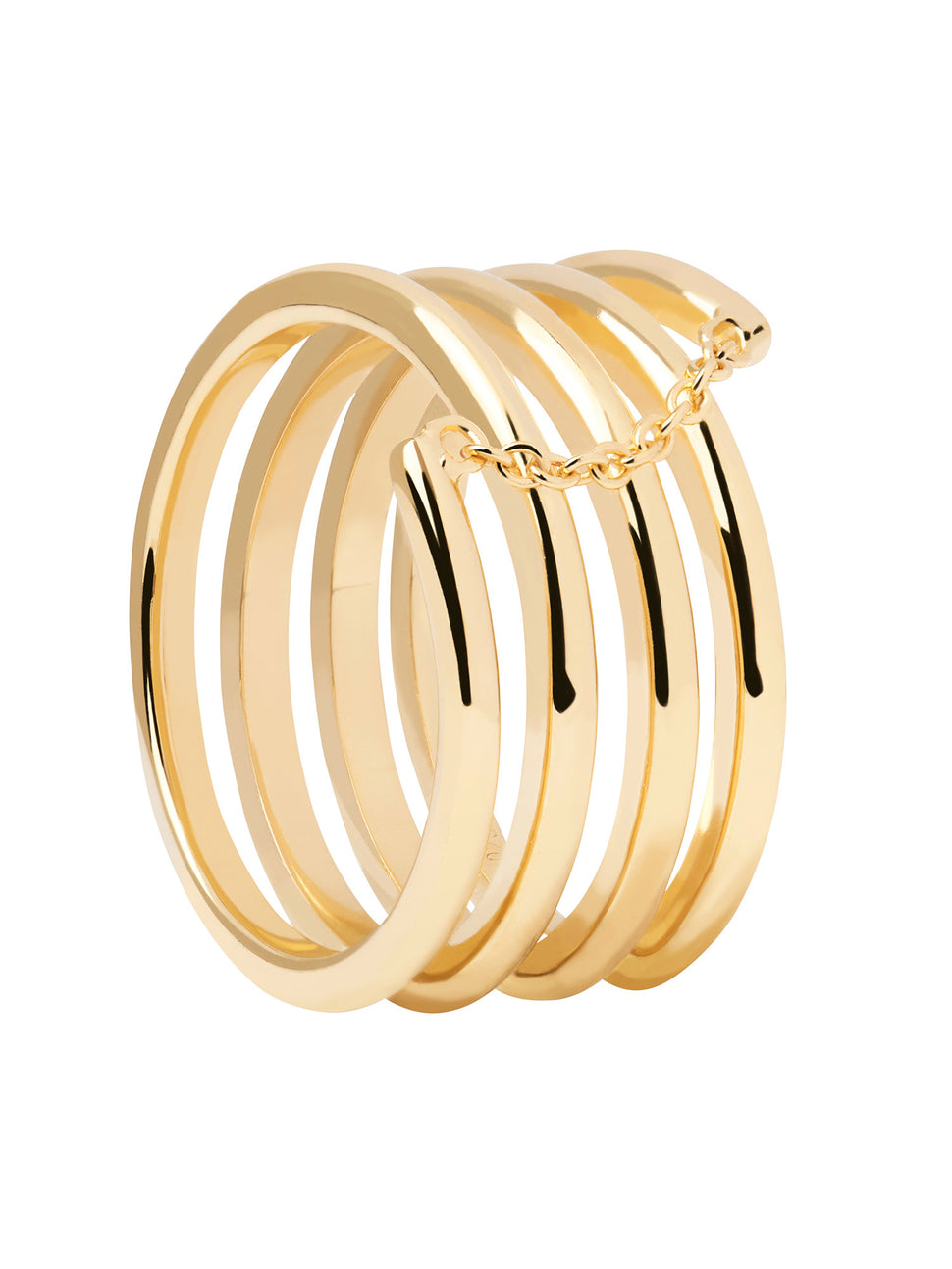 PDPaola Ring im Layering-Style mit einer goldenen Kette, in der Farbe gold; Größe 52, Produktbild