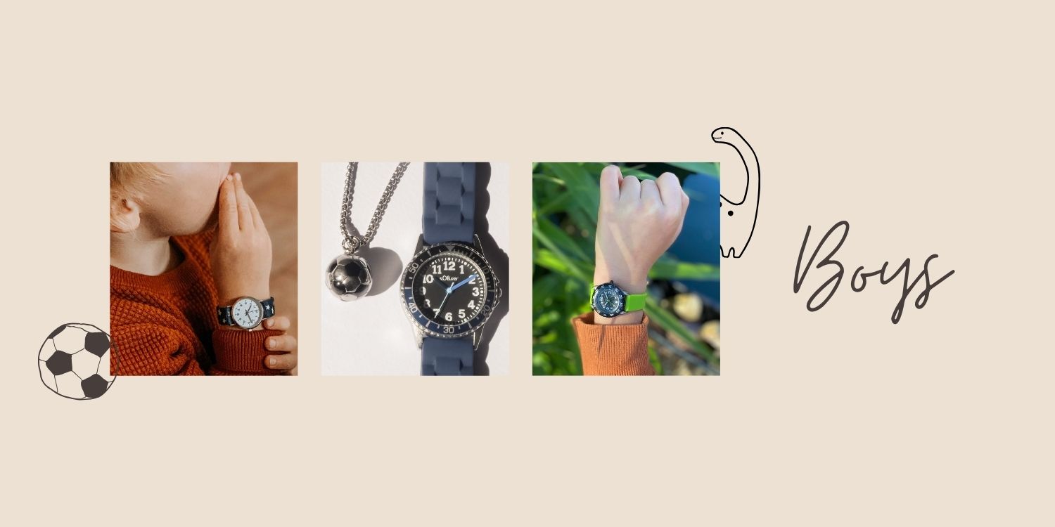 Kinderuhren und Schmuck von Cool Time Kids und s.Oliver für Jungen.