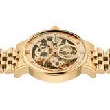 Ingersoll Armbanduhr mit skelettiertem goldenem Zifferblatt, goldenem Gehäuse und goldenem Edelstahlband Zusatzbild