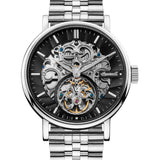 Ingersoll Armbanduhr; skelettierte Uhr in der Farbe silber mit Edelstahlband Produktbild