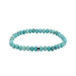 Das Liebeskind Berlin Beads - The SmallTurquoise Armband besteht aus türkisfarbenen Edelsteinperlen und einem kleinen silbernen Akzent, die elegant auf einem weißen Hintergrund präsentiert werden.