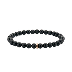 Liebeskind Berlin Armband mit Beads aus schwarzem Turmalin und goldenem Logo mit der Steingröße 6mm Produktbild
