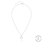 Liebeskind Berlin Halskette - Charms Basiskette; feine Kette mit rundem Logoanhänger in der Farbe silber Produktbild