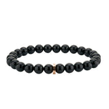 Liebeskind Berlin Armband mit Beads aus schwarzem Turmalin und goldenem Logo mit der Steingröße 8mm Zusatzbild