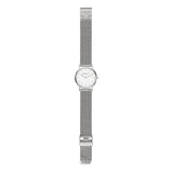 Liebeskind Berlin Armbanduhr mit silbernen Indizes, silbernem Gehäuse und silbernem Meshband; Zusatzbild