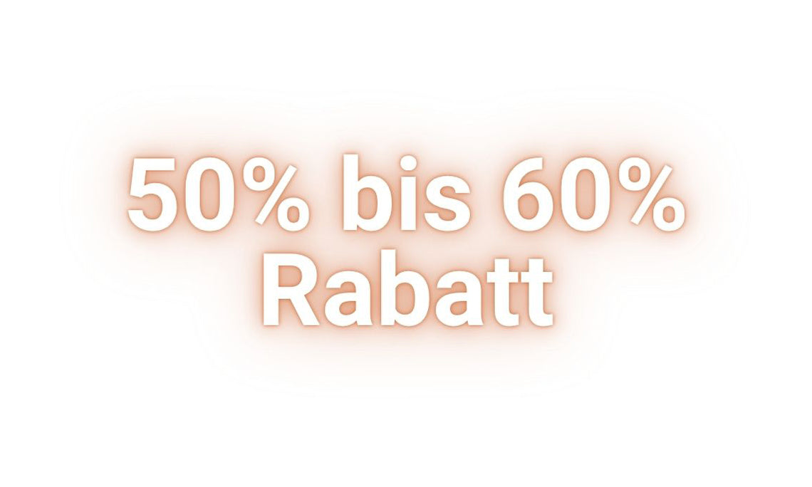50% bis 60% Rabatt