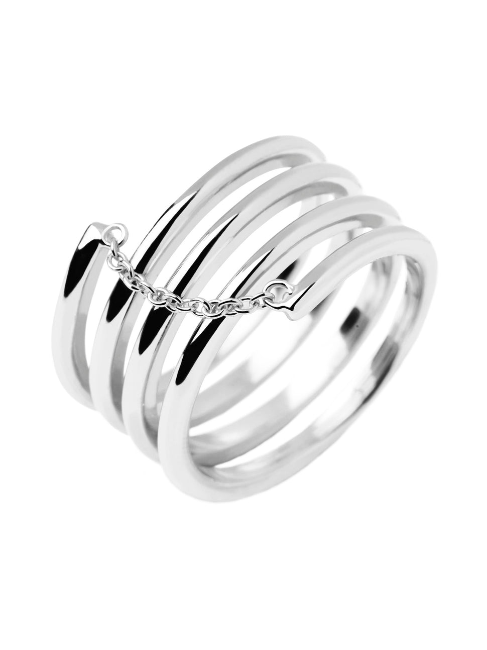 PDPaola Ring im Layering-Style mit einer silbernen Kette, in der Farbe silber; Größe 54, Zusatzbild