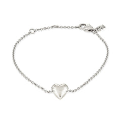 Das COPENHAGEN STUDIOS Armband - Balloon Hearts von Copenhagen Studios ist ein zartes Silberarmband mit einem zentralen Herzanhänger, filigraner Ästhetik und einem sicheren Karabinerverschluss.