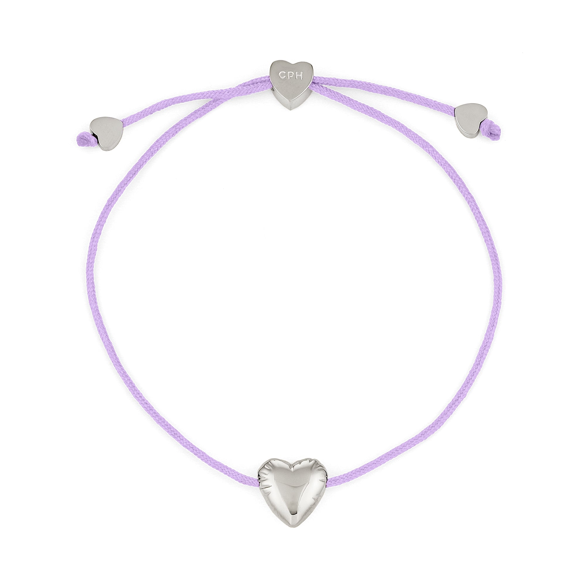 Das COPENHAGEN STUDIOS Armband - Balloon Hearts von Copenhagen Studios verfügt über silberne Herz-Akzente und ein verstellbares Design für einen perfekten Sitz.