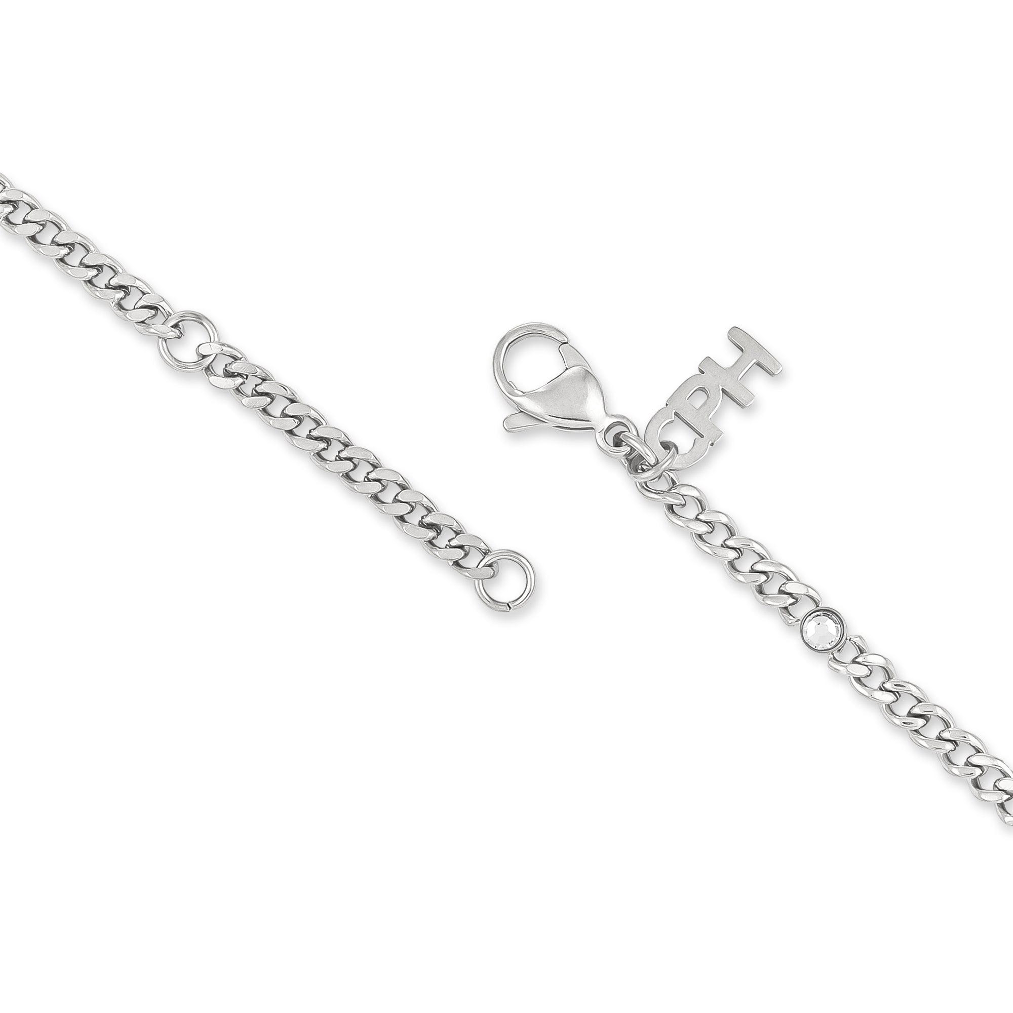 Copenhagen Studios Silberkettenarmband mit Karabinerverschluss und einem baumelnden HDH-Charm - passt perfekt zur COPENHAGEN STUDIOS Halskette - Glittery oder anderen Copenhagen Studios Kettenaccessoires.