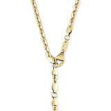 Die COPENHAGEN STUDIOS Halskette - Edgy Necklace von Copenhagen Studios besticht durch einzigartige geometrische Glieder und einen Y-förmigen Tropfen, der eine urbane Ästhetik widerspiegelt. Perfekt für Liebhaber des raffinierten Stils, hier vor einem weißen Hintergrund.