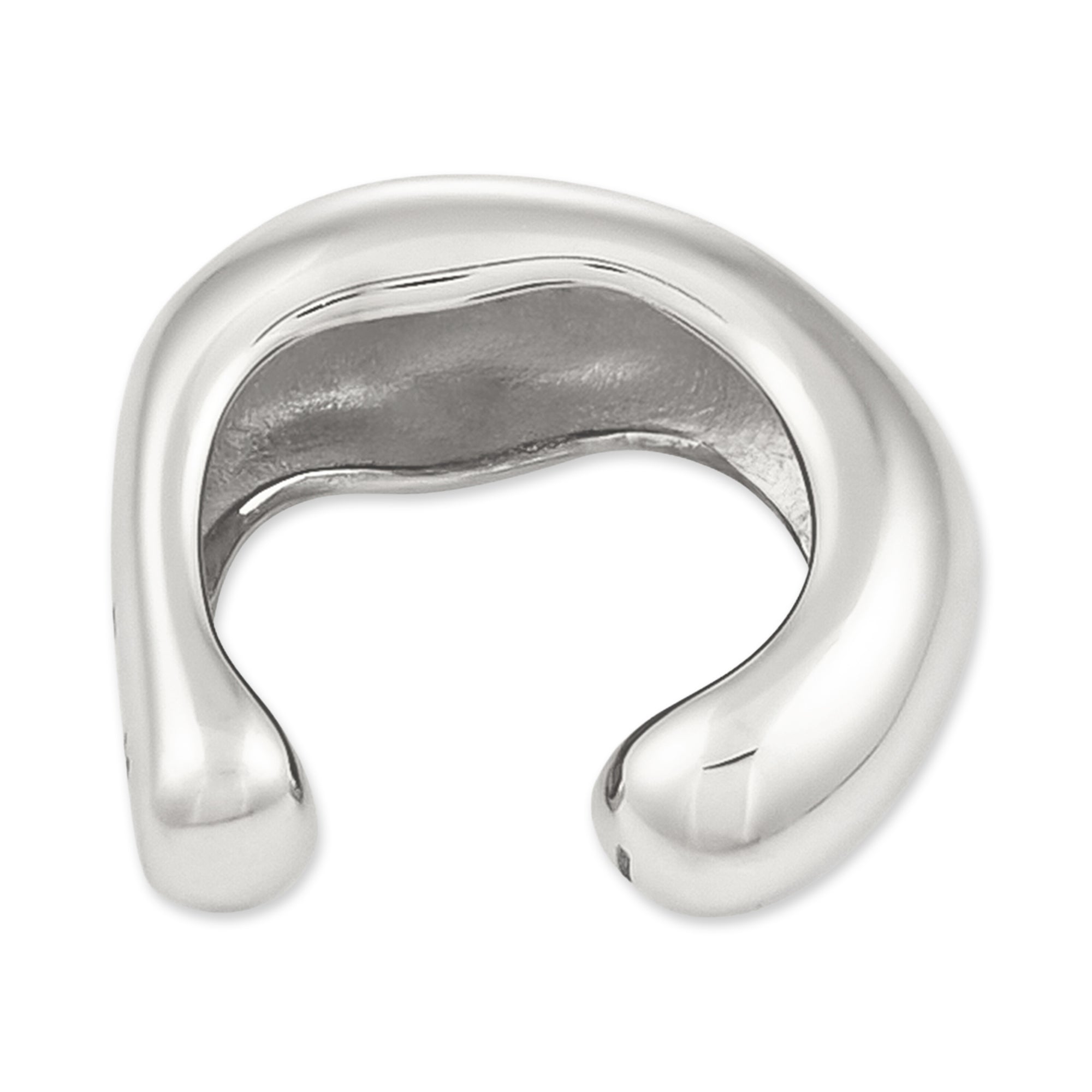 Der COPENHAGEN STUDIOS Ear Cuff - Organics von Copenhagen Studios zeichnet sich durch ein klobiges, geschwungenes Silberdesign mit offener Vorderseite und poliertem Finish aus, das den minimalistischen Stil und die organisch inspirierte Form unterstreicht.