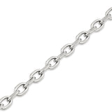 Eine Nahaufnahme der COPENHAGEN STUDIOS Halskette - Basic Chains von Copenhagen Studios zeigt eine silberne Kette mit ovalen Gliedern vor weißem Hintergrund.