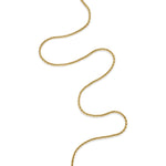 Detailansicht der goldenen COPENHAGEN STUDIOS Edgy Fine Fußkette mit schmalen, gleichmäßigen Gliedern