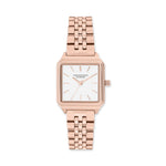 Die COPENHAGEN STUDIOS Armbanduhr - Vintage Watch verfügt über ein quadratisches Gehäuse aus Roségold, ein weißes Zifferblatt und ein Metallgliederband - eine elegante Wahl von Copenhagen Studios für jeden Anlass. Angezeigte Zeit: 10:10.