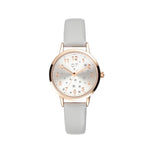 Cool Time Kids Armbanduhr mit Sternchen auf dem Zifferblatt, roségoldenem Gehäuse und grauem Kunstlederarmband; Produktbild