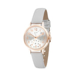 Cool Time Kids Armbanduhr mit Sternchen auf dem Zifferblatt, roségoldenem Gehäuse und grauem Kunstlederarmband; Produktbild