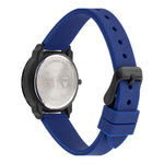 Cool Time Kids Armbanduhr mit Fußball-Print auf dem Ziffernblatt und blauem Silikonband Rückansicht