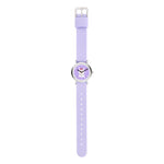 Cool Time Kids Armbanduhr mit lila Zifferblatt mit Lama-Design, silbernem Gehäuse und lila Textilband; Zusatzbild