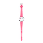 vollständige Ansicht der The Cool Pink Butterfly von Cool Time, die mit bunten Zahlen, Schmetterlingsmotiven am pinken Band begeistert und ist die perfekte Uhr für Mädchen.