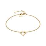 Tamaris Armband bestehend aus einer filigranen, goldenen Panzerkette und einem goldenen Herzanhänger; Produktbild