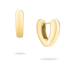 Echtzeit Creole - The Modern Basic: Ovale Ohrringe in poliertem Gold von Echtzeit auf weißem Grund - ein stilvolles Accessoire für jeden Look.