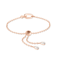Das Echtzeit Armband - Like Diamonds von Echtzeit verfügt über einen verstellbaren Schieberegler, ein Unendlichkeitsdetail und zwei Tränenkristall-Anhänger - der perfekte Damenschmuck für jede Gelegenheit.