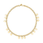 Die Echtzeit Halskette - Endless Love von Echtzeit besteht aus einer goldenen Gliederkette, die mit kleinen, gleichmäßig verteilten herzförmigen Anhängern verziert ist und einen zeitlos romantischen Look bietet.