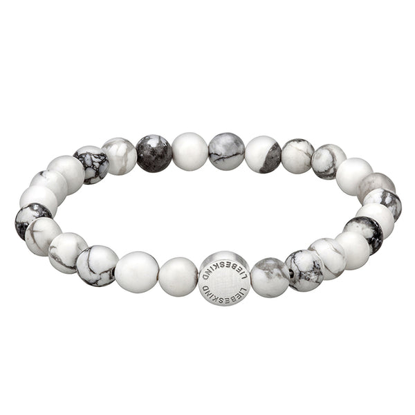 Liebeskind Berlin Bracciale Elastico Con Perline E Targhetta - Acciaio Inox Nero - 3