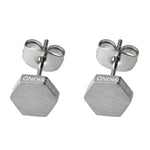 Die LIEBESKIND BERLIN Ohrstecker - The Iconic Geometric von Liebeskind Berlin sind sechseckige Silberohrstecker mit gebürstetem Finish und SKIND-Gravur, die jeder Schmucksammlung einen modernen Touch verleihen.