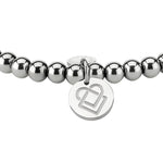 Liebeskind Berlin Armband bestehend aus silbernen Edelstahlbeads und einem Logoanhänger; Zusatzbild