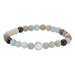 Die LIEBESKIND BERLIN Beads - The Blue Beads von Liebeskind Berlin bestehen aus mehrfarbigen Edelsteinperlen und einem silbernen Anhänger mit eingraviertem Markenlogo.