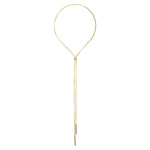 Liebeskind Berlin Halskette bestehend aus einer goldenen Y-Venezianerkette mit flexiblem Zugverschluss; Zusatzbild