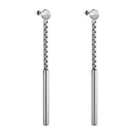 Liebeskind Berlin Ohrhänger bestehend aus einer silbernen Venezianerkette und einem Stabelement; Produktbild