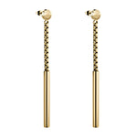 Liebeskind Berlin Ohrhänger bestehend aus einer goldenen Venezianerkette und einem Stabelement; Produktbild