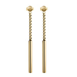 Liebeskind Berlin Ohrhänger bestehend aus einer goldenen Venezianerkette und einem Stabelement; Produktbild