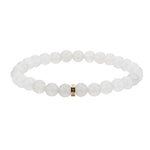 Liebeskind Berlin Armband mit Beads aus weißer Jade und roségoldenem Logo mit der Steingröße 6mm Produktbild