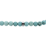 Die LIEBESKIND BERLIN Beads - The SmallTurquoise von Liebeskind Berlin besteht aus runden türkisfarbenen Perlen mit einem metallischen Akzent in der Mitte, die sich elegant vor einem weißen Hintergrund präsentieren.