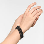 Liebeskind Berlin Armband Beads; schwarzer Turmalin in der Farbe roségold Steingröße 4mm Tragebild Kombination