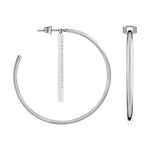 Liebeskind Berlin Creole in der Farbe silber mit abnehmbaren Stab mit Logoschriftzug; Zusatzbild