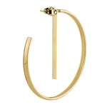 LIEBESKIND BERLIN Creole - The Basic Small von Liebeskind Berlin: leichter, goldener Creolenring mit vertikalem Steg und Stifthalterung, hier in Weiß. Perfekt für einen mühelosen Alltagslook.