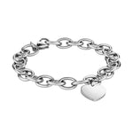Liebeskind Berlin Armband - Chunky Heart; grobe Gliederkette mit Herzanhänger; silber Produktbild