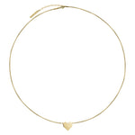 Liebeskind Berlin Halskette bestehend aus einer goldenen Venezianerkette und einem geometrischen Herzanhänger mit grafischen Elementen; Zusatzbild