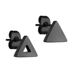 Liebeskind Berlin Ohrstecker in Dreiecksform, einer mit ausgestanztem Dreieck, in der Farbe schwarz; Produktbild