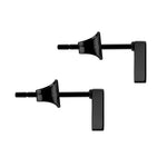 Liebeskind Berlin Ohrstecker in Dreiecksform, einer mit ausgestanztem Dreieck, in der Farbe schwarz; Seitenansicht