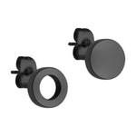 Liebeskind Berlin Ohrstecker in Kreisform, einer mit Loch, in der Farbe schwarz; Produktbild