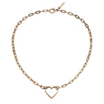 Liebeskind Berlin Halskette bestehend aus einer groben, roségoldenen Gliederkette und einem roségoldenen Herzanhänger; Produktbild